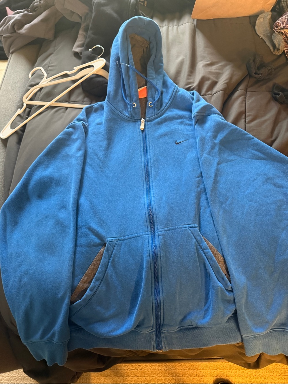 Nike Men's Blue Full-Zip Hooded Sweatshirt